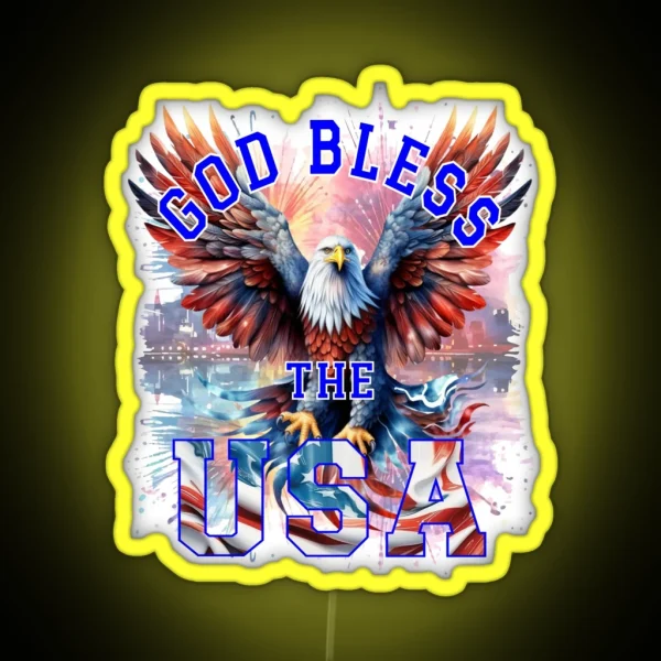 God Bless The United States Of America RGB Neon Sign