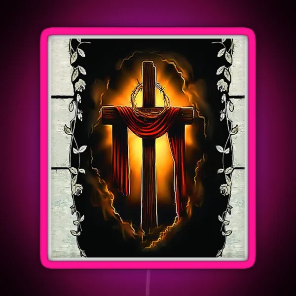 God Daughter Of The King Jesus And The Cross RGB Neon Sign