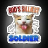 God S Silliest Soldier Cat Meme RGB Neon Sign