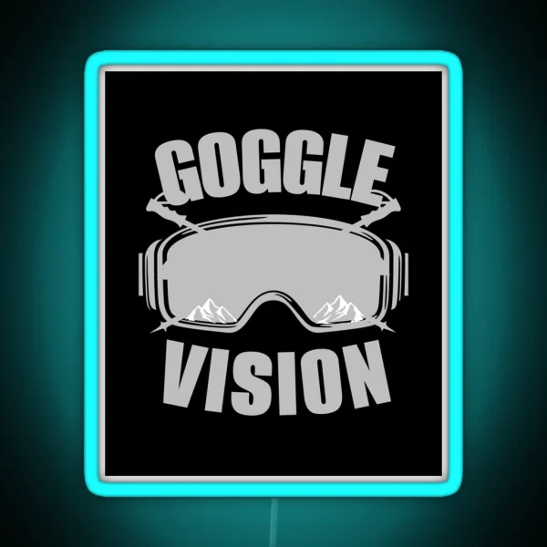 Goggle Vision Ski With Focus Style And Fun RGB Neon Sign