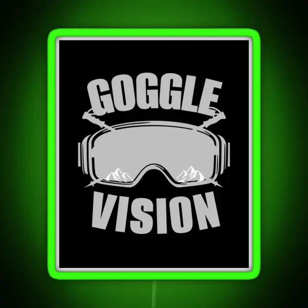 Goggle Vision Ski With Focus Style And Fun RGB Neon Sign