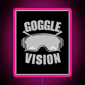 Goggle Vision Ski With Focus Style And Fun RGB Neon Sign