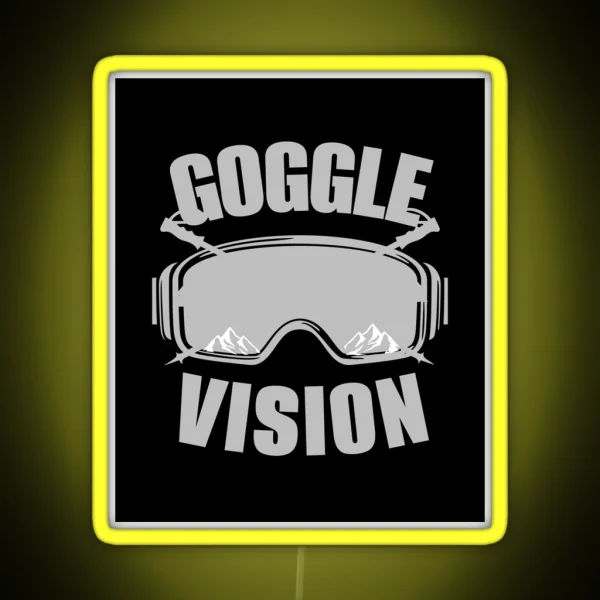 Goggle Vision Ski With Focus Style And Fun RGB Neon Sign