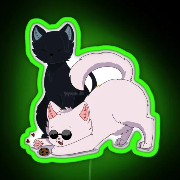 Gojo And Geto As Cats RGB Neon Sign