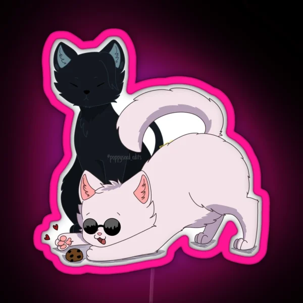 Gojo And Geto As Cats RGB Neon Sign
