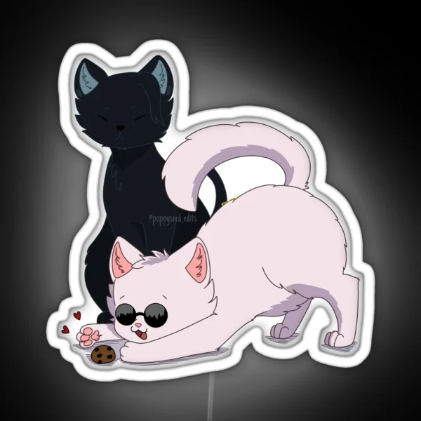Gojo And Geto As Cats RGB Neon Sign