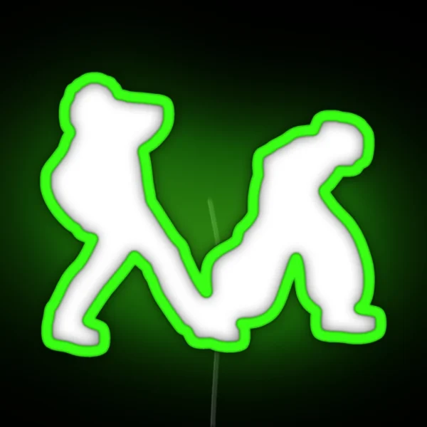 Gojo And Geto Walk White Inverted RGB Neon Sign