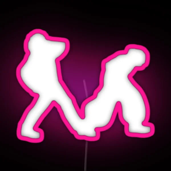 Gojo And Geto Walk White Inverted RGB Neon Sign