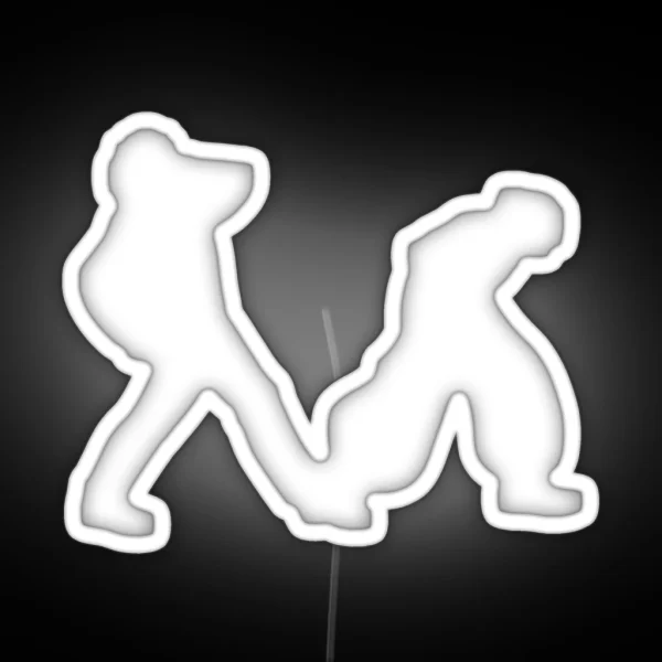 Gojo And Geto Walk White Inverted RGB Neon Sign