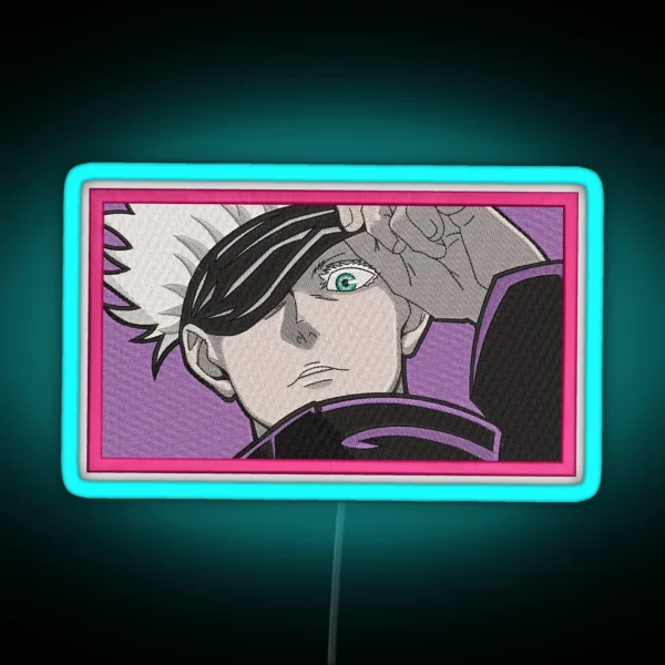 GOJO Anime Embroidery RGB Neon Sign