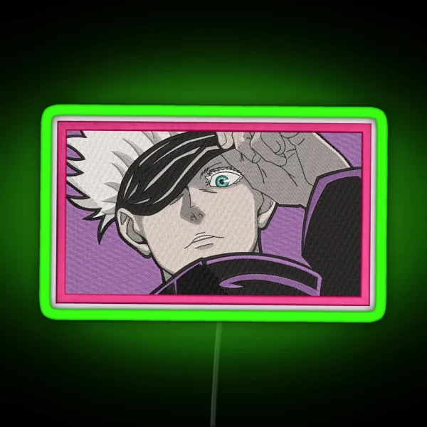 GOJO Anime Embroidery RGB Neon Sign