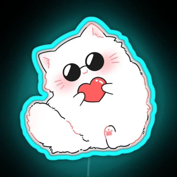 Gojo Cat Heart Vers RGB Neon Sign