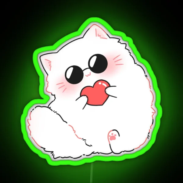 Gojo Cat Heart Vers RGB Neon Sign
