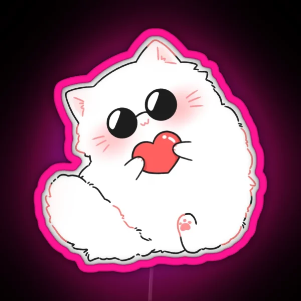 Gojo Cat Heart Vers RGB Neon Sign