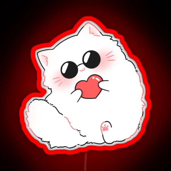 Gojo Cat Heart Vers RGB Neon Sign