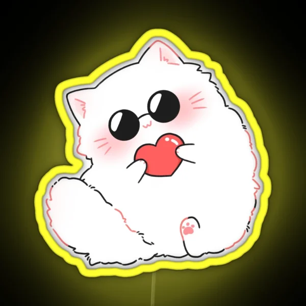 Gojo Cat Heart Vers RGB Neon Sign