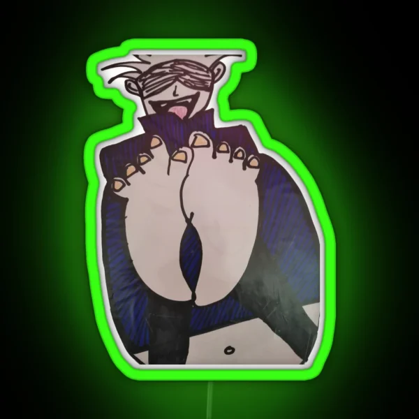 Gojo With His Toes Out Yowai Mo JJK RGB Neon Sign