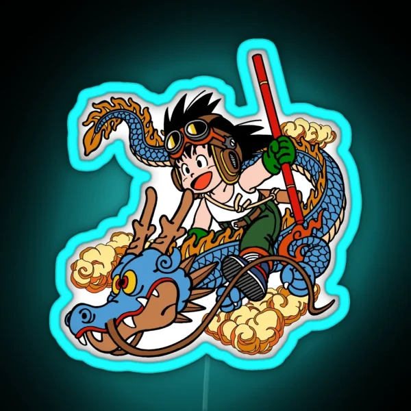 Goku And Blue Shenlong RGB Neon Sign