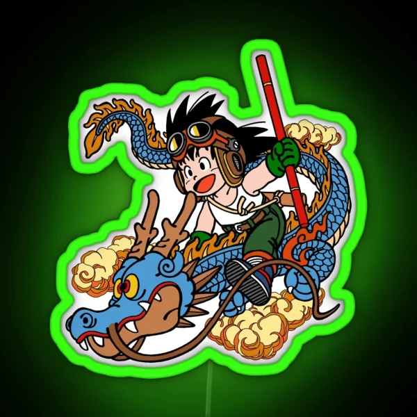Goku And Blue Shenlong RGB Neon Sign