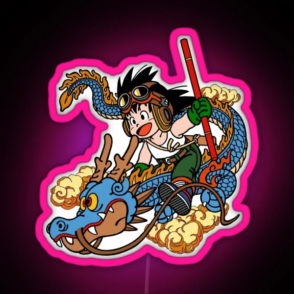 Goku And Blue Shenlong RGB Neon Sign