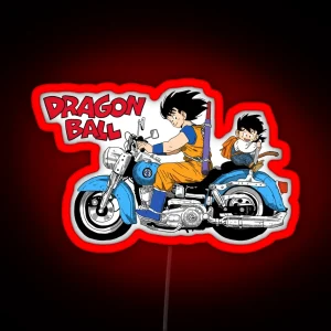 Goku And Gohan Riding A Motocycle Dragon Ball RGB Neon Sign