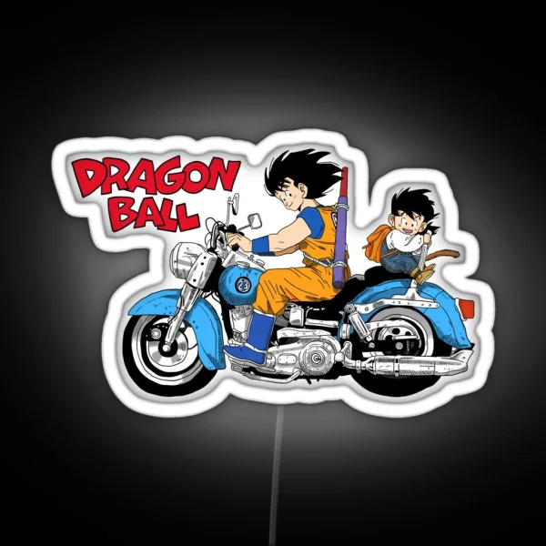 Goku And Gohan Riding A Motocycle Dragon Ball RGB Neon Sign