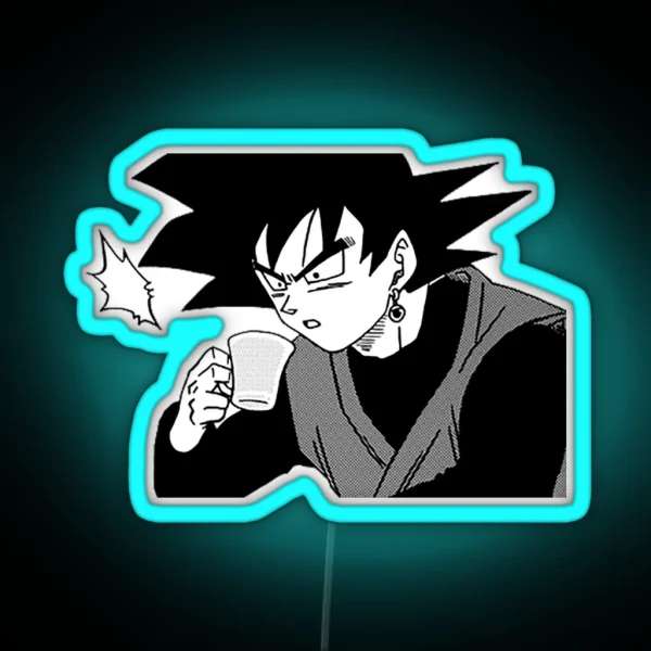 Goku Black Drinking Tea RGB Neon Sign
