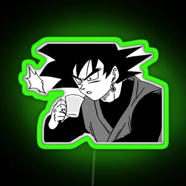 Goku Black Drinking Tea RGB Neon Sign