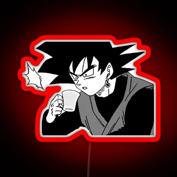 Goku Black Drinking Tea RGB Neon Sign