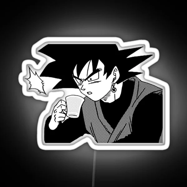 Goku Black Drinking Tea RGB Neon Sign
