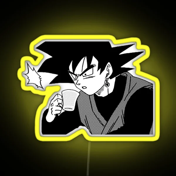 Goku Black Drinking Tea RGB Neon Sign