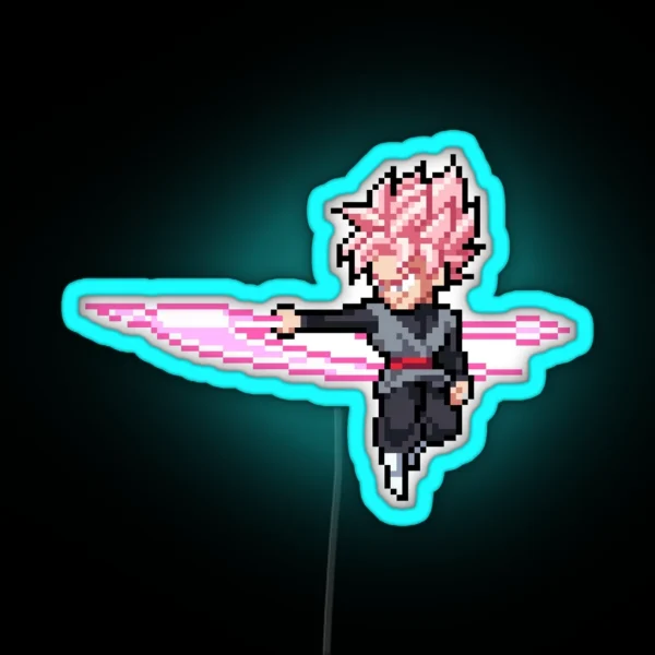 Goku Black Rose 1 Pixel Edition RGB Neon Sign