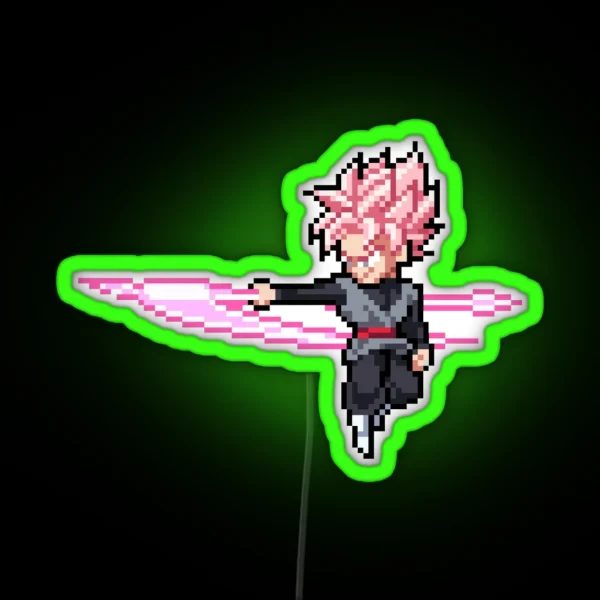 Goku Black Rose 1 Pixel Edition RGB Neon Sign