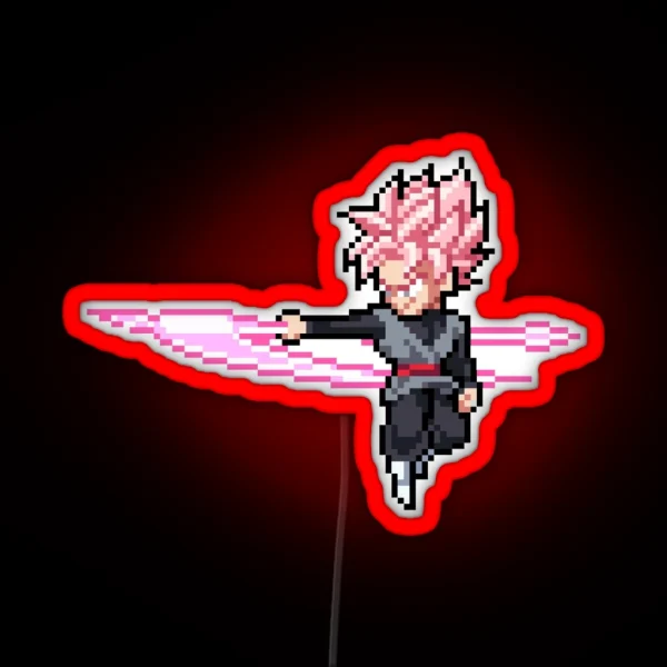 Goku Black Rose 1 Pixel Edition RGB Neon Sign