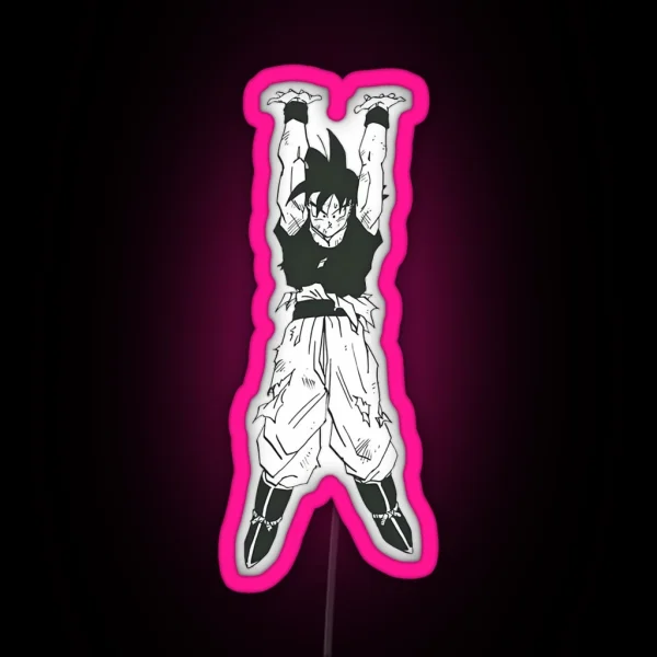 Goku Doing The Spirit Bomb RGB Neon Sign