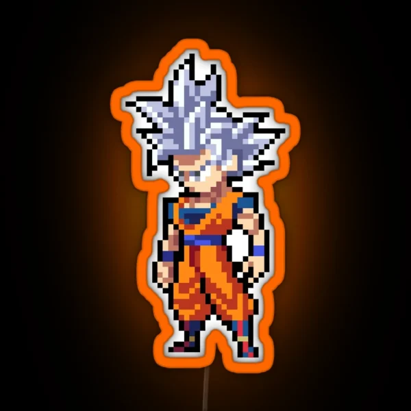 Goku Mastered Ultra Instinct Pixel Edition RGB Neon Sign