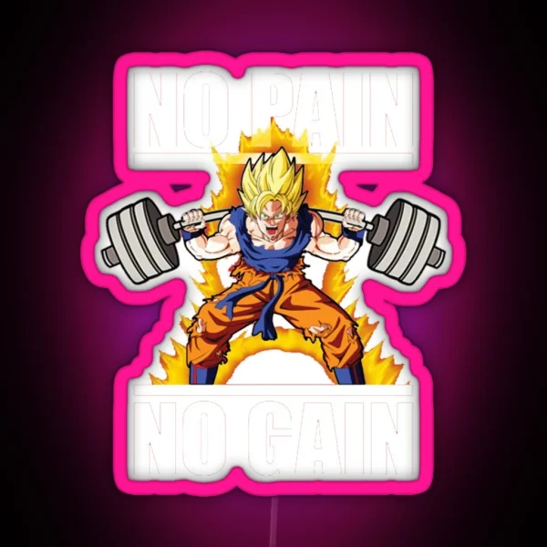 Goku No Pain No Gain RGB Neon Sign