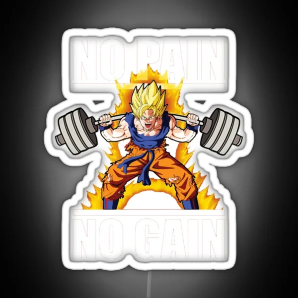 Goku No Pain No Gain RGB Neon Sign