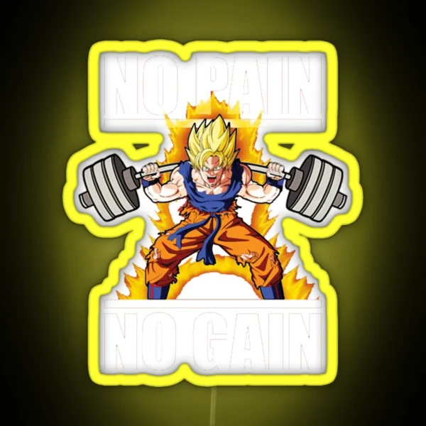 Goku No Pain No Gain RGB Neon Sign
