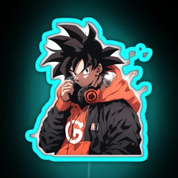 Goku Rapping RGB Neon Sign