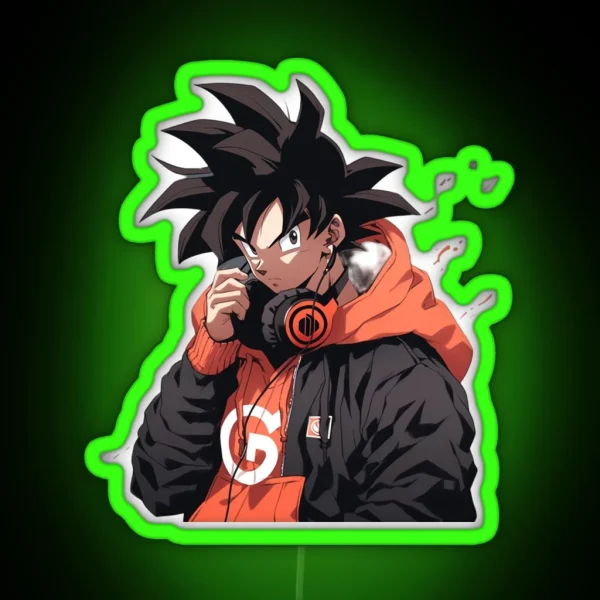 Goku Rapping RGB Neon Sign