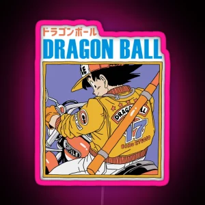 Goku Riding A Motocycle Dragon Ball Classic RGB Neon Sign