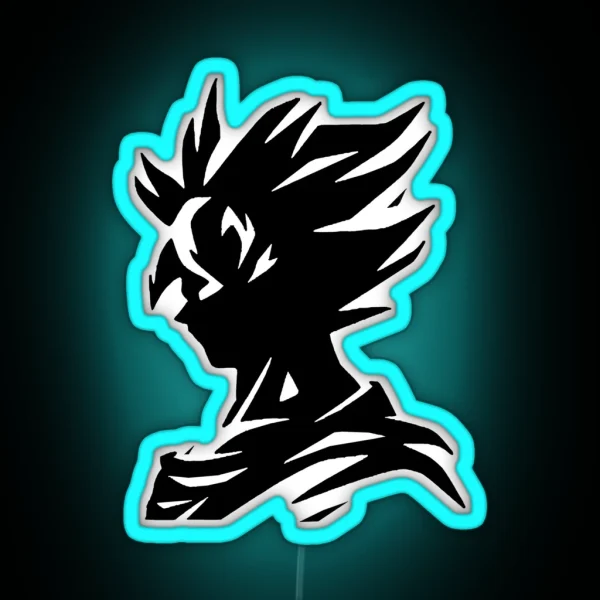 Goku Silhouette RGB Neon Sign