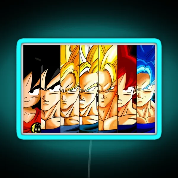 Goku Transformation Dragon Ball Z RGB Neon Sign