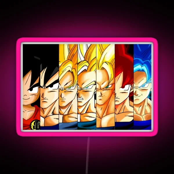 Goku Transformation Dragon Ball Z RGB Neon Sign