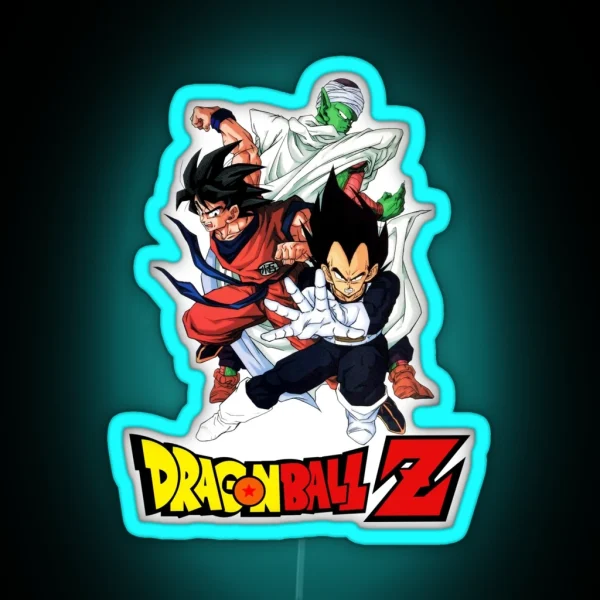 Goku Vegeta And Piccolo Vintage Dragon Ball Z RGB Neon Sign