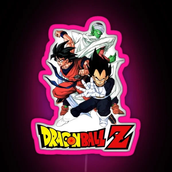 Goku Vegeta And Piccolo Vintage Dragon Ball Z RGB Neon Sign