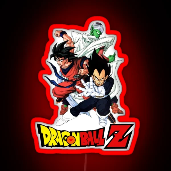 Goku Vegeta And Piccolo Vintage Dragon Ball Z RGB Neon Sign