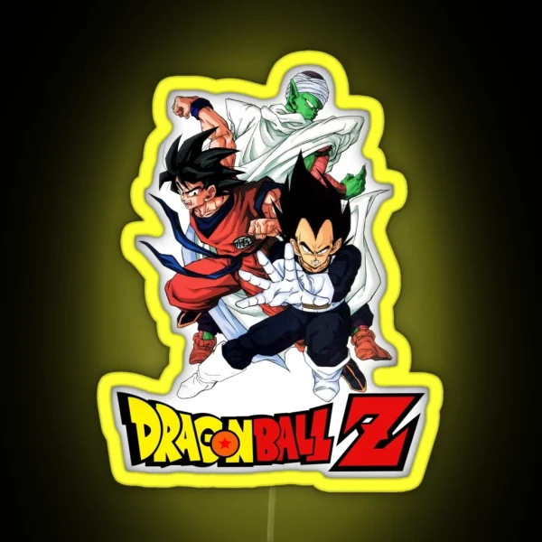 Goku Vegeta And Piccolo Vintage Dragon Ball Z RGB Neon Sign