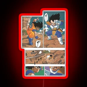Goku Vs Vegeta Manga Page Classic RGB Neon Sign
